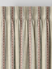 Emily Bond Pink/Blue Block Printed Stripe Made to Measure Curtains - Image 5 of 9