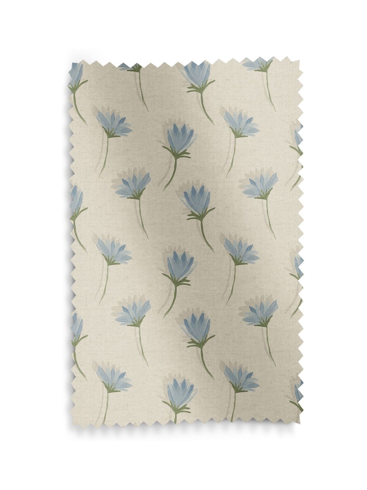 Emily Bond Blue Cornflower Made to Measure Curtains - Image 9 of 9