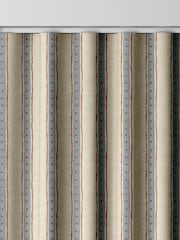Emily Bond Blue Block Printed Stripe Made to Measure Curtains - Image 5 of 8