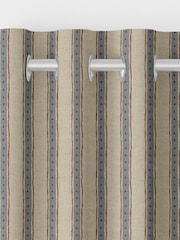 Emily Bond Blue Block Printed Stripe Made to Measure Curtains - Image 6 of 8