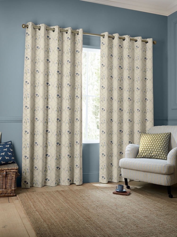 Emily Bond Steel Blue Margot Made to Measure Curtains - Image 2 of 8