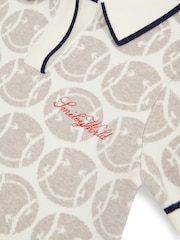 Reiss Off White 9-13 yrs SmileyWorld | Reiss Knitted Polo Dress - Image 5 of 5