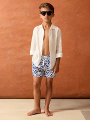 Reiss Bright Blue Dive 3-9 yrs SmileyWorld | Reiss Wave Swim Shorts - Image 1 of 4