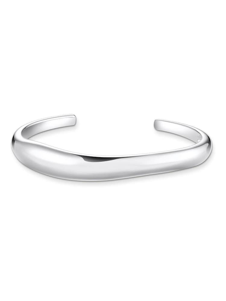 Thomas Sabo Silver Tone Timeless Shapes Curved Bangle - Image 1 of 1