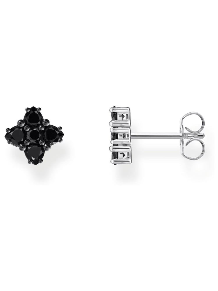 Thomas Sabo Black Floral Stud Earrings - Image 1 of 3