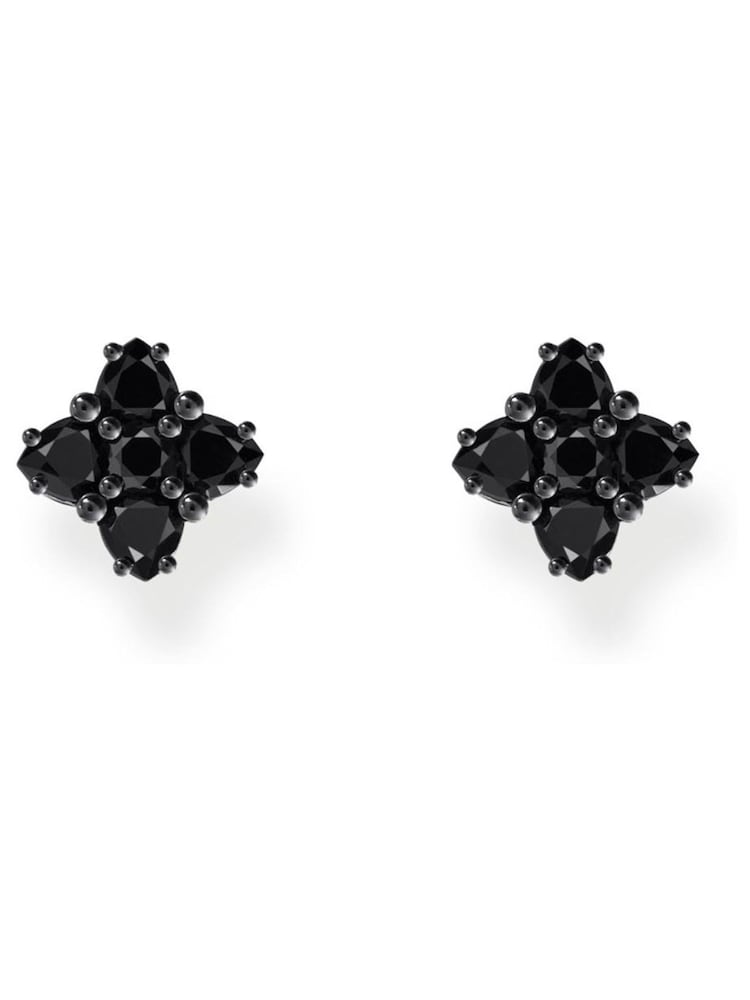 Thomas Sabo Black Floral Stud Earrings - Image 2 of 3 Thomas Sabo Black Floral Stud Earrings - Image 2 of 3