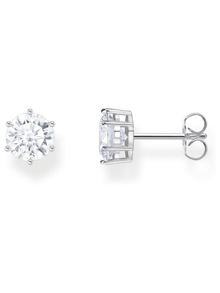Thomas Sabo White Stud Earrings With Large Zirconia Stone - Image 1 of 3