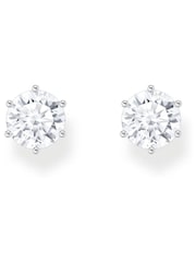 Thomas Sabo White Stud Earrings With Large Zirconia Stone - Image 2 of 3