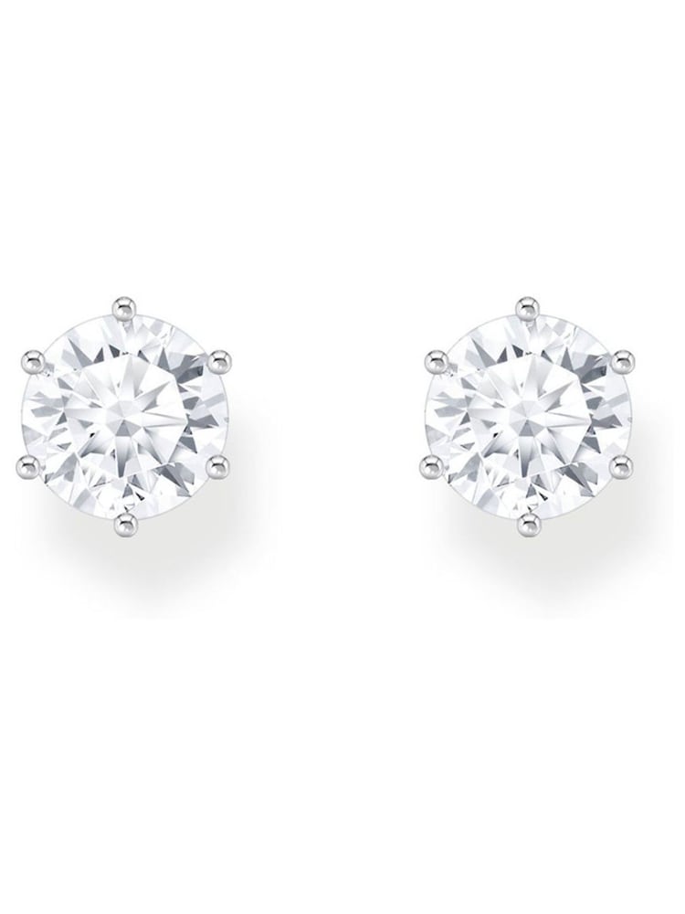 Thomas Sabo White Stud Earrings With Large Zirconia Stone - Image 2 of 3