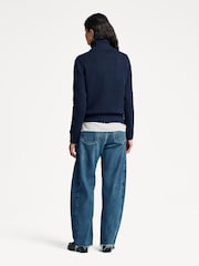 Sporty & Rich Blue Crest Knitted Turtleneck Jumper - Image 4 of 4