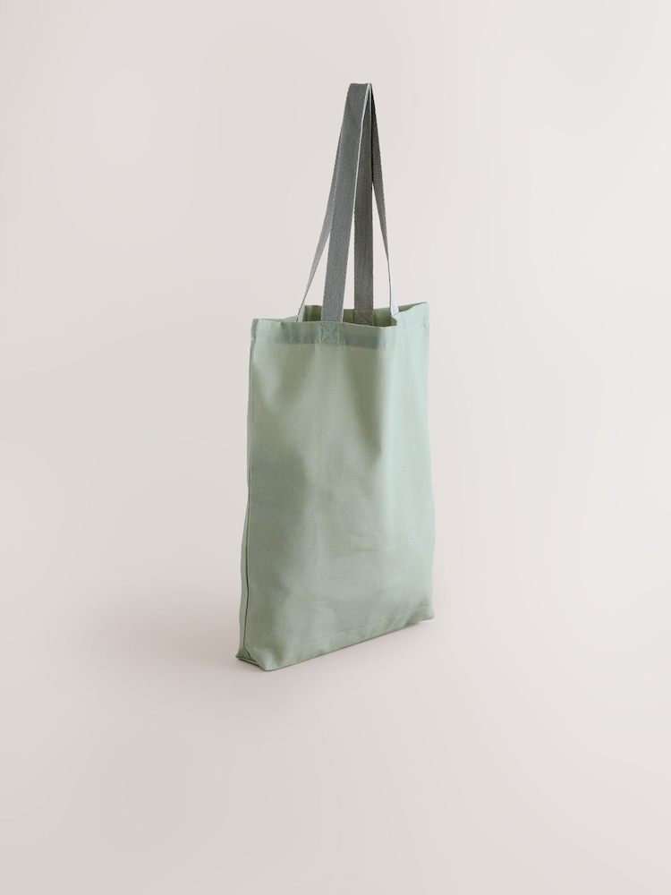 Verde caqui - 100% Cotton Shopper Bag - Imagen 2 de 6
