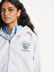 Sporty & Rich Grey California Emblem Zip Hoodie - Image 2 of 6