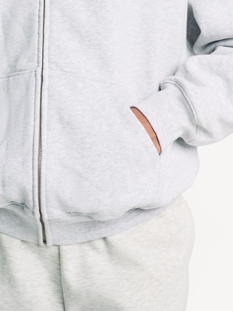 Sporty & Rich Grey California Emblem Zip Hoodie - Image 6 of 6