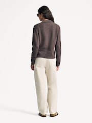Sporty & Rich Brown Cashmere Polo Jumper - Image 4 of 6