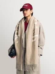 Sporty & Rich Cream Big Serif Scarf - Image 2 of 4