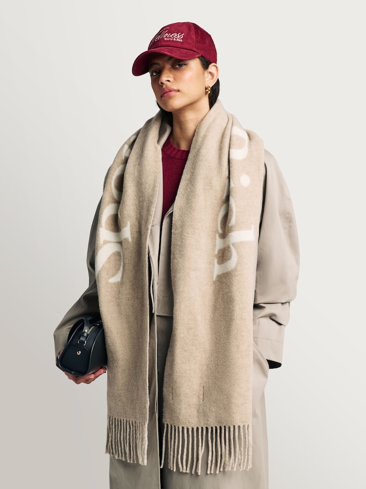 Sporty & Rich Cream Big Serif Scarf - Image 2 of 4