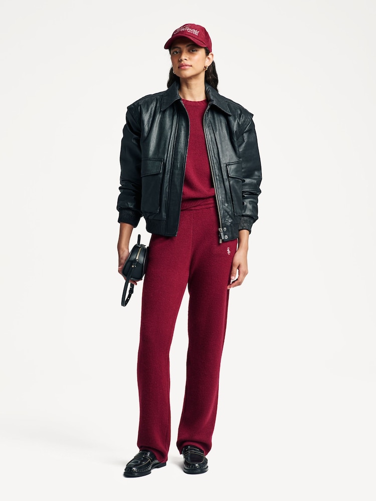 Sporty & Rich Red Cashmere Trousers - Image 1 of 5