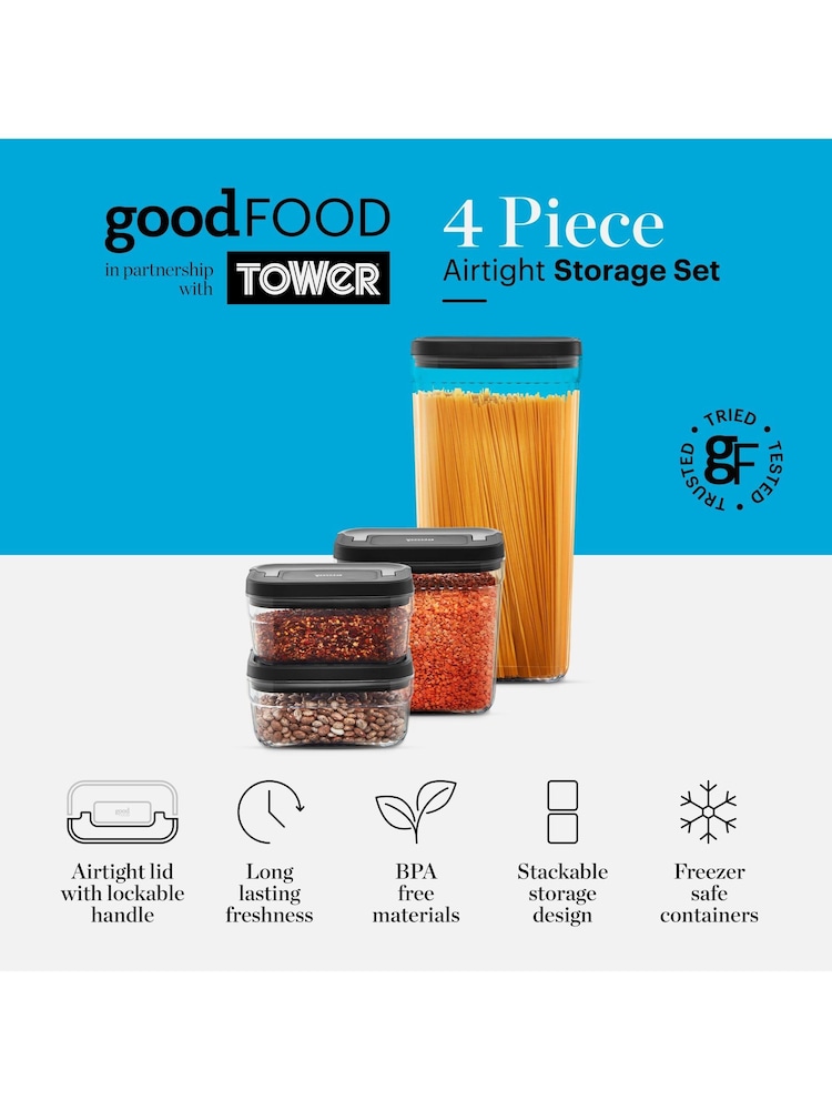 Good Food 4 Piece Food Storage Set with Airtight Lids - Image 2 of 10