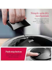 Good Food Silver Salad Spinner with Removable Basket - Image 3 of 10