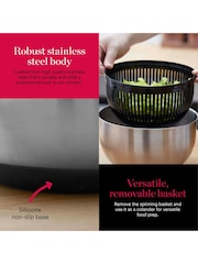 Good Food Silver Salad Spinner with Removable Basket - Image 4 of 10