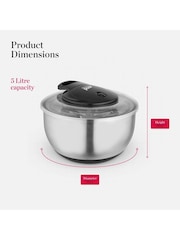 Good Food Silver Salad Spinner with Removable Basket - Image 6 of 10