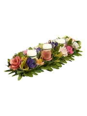 Dibor Green Secret Garden Floral Triple Candle Holder - Image 2 of 5