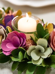 Dibor Green Secret Garden Floral Triple Candle Holder - Image 4 of 5