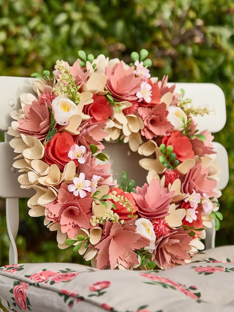 Dibor Pink Woodhall Floral Wreath - Image 1 of 4