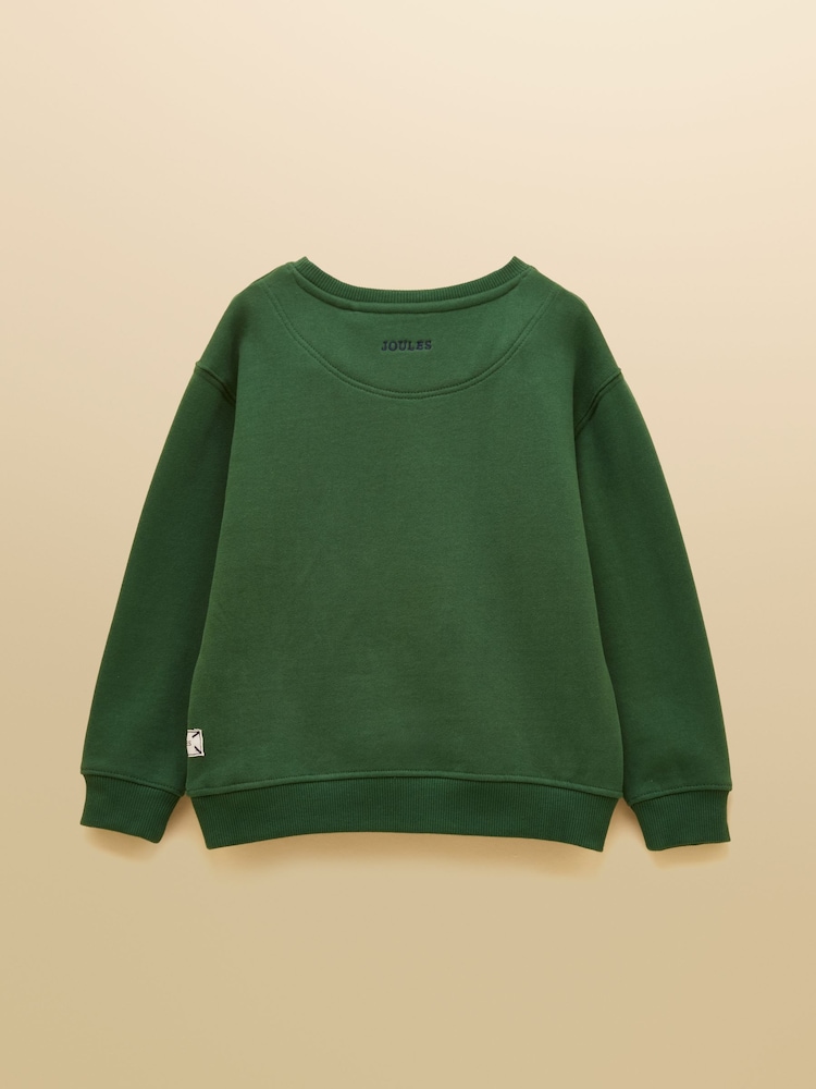 Joules Boys' Artwork Dark Green Applique Sweatshirt - Image 2 of 5 Joules Boys' Artwork Dark Green Applique Sweatshirt - Image 2 of 5
