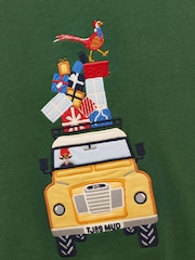 Joules Boys' Artwork Dark Green Applique Sweatshirt - Image 3 of 5