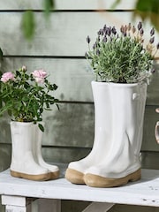 Dibor White Calstock Double Wellington Small Planter - Image 3 of 5