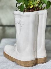 Dibor White Calstock Double Wellington Small Planter - Image 4 of 5