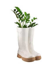 Dibor White Large Wellington Boots Planter - Image 5 of 5