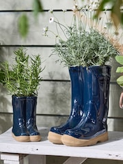 Dibor Blue Large Wellington Boots Planter - Image 2 of 4