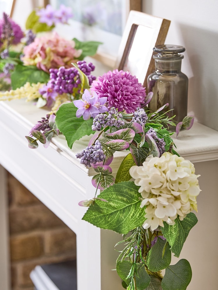 Dibor Morea Purple Floral Garland - Image 1 of 5