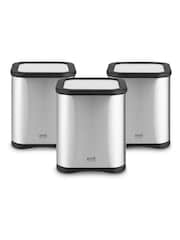Good Food Set of 3 Silver Storage Canisters - Image 1 of 10