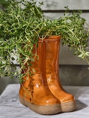 Dibor Orange Calstock Double Wellington Small Planter - Image 1 of 4