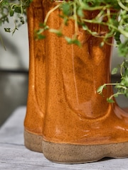 Dibor Orange Calstock Double Wellington Small Planter - Image 2 of 4