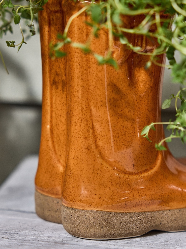 Dibor Orange Calstock Double Wellington Small Planter - Image 2 of 4