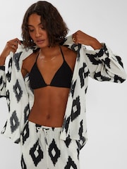 Accessorize Black Abstract Diamond Print Shirt - Image 1 of 4