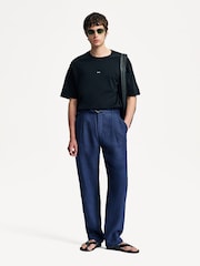 Oliver Spencer Blue Belted Dubrow Suit Trousers - Image 1 of 6
