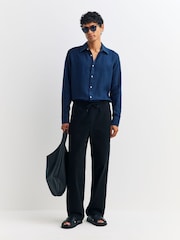 Oliver Spencer Blue Conduit Classic Coney 100% Linen Shirt - Image 2 of 5