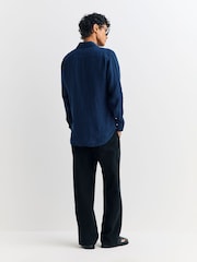 Oliver Spencer Blue Conduit Classic Coney 100% Linen Shirt - Image 3 of 5