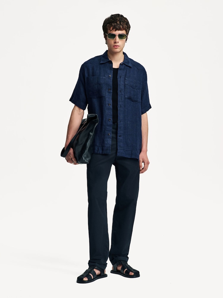 Oliver Spencer Blue Santiago Short Sleeve Arnold Shirt - Image 2 of 5