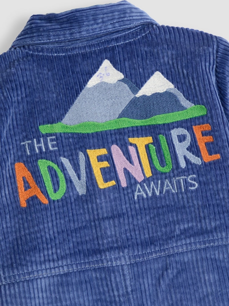 JoJo Maman Bébé Indigo Blue Adventure Awaits Cord Romper - Image 4 of 4