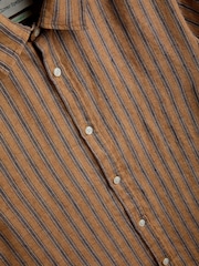 Oliver Spencer Orange Garrison Short Sleeve Chapman Shirt - Image 3 of 5