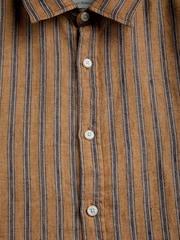 Oliver Spencer Orange Garrison Short Sleeve Chapman Shirt - Image 4 of 5