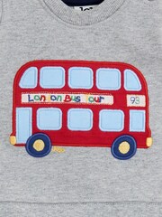 JoJo Maman Bébé Grey London Bus 2-Piece Appliqué Sweatshirt & Joggers Set - Image 3 of 6