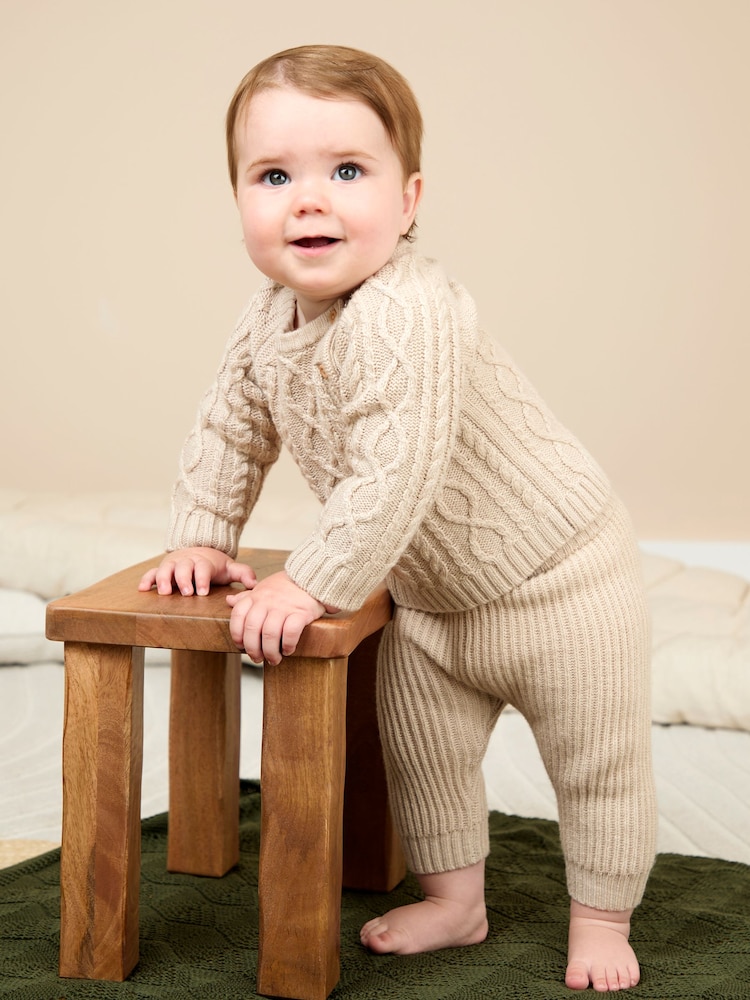 JoJo Maman Bébé 2-Piece Cable Knit Set - Bild 1 von 3