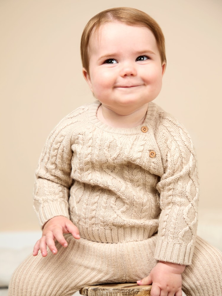 JoJo Maman Bébé 2-Piece Cable Knit Set - Bild 2 von 3